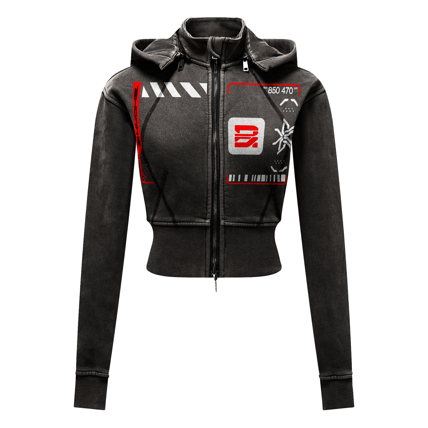 Attack Vector Cropped Fleece Hoodie