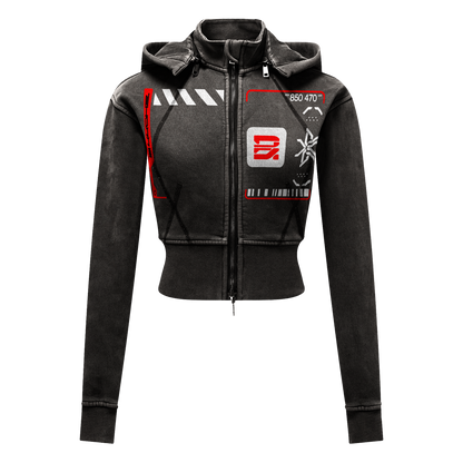 Attack Vector Cropped Fleece Hoodie
